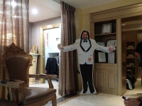 Life size cut out of Dr. Sunil