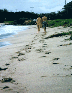Neil and Nan on our beach (in front of our house)