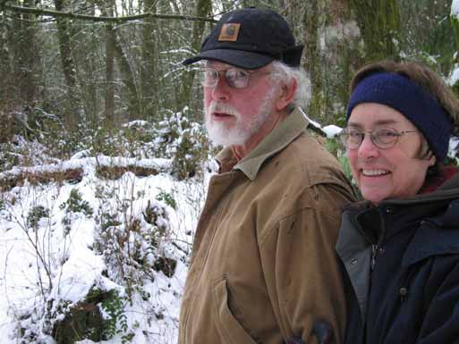 Who would have thought snow in Oregon! Sara and George